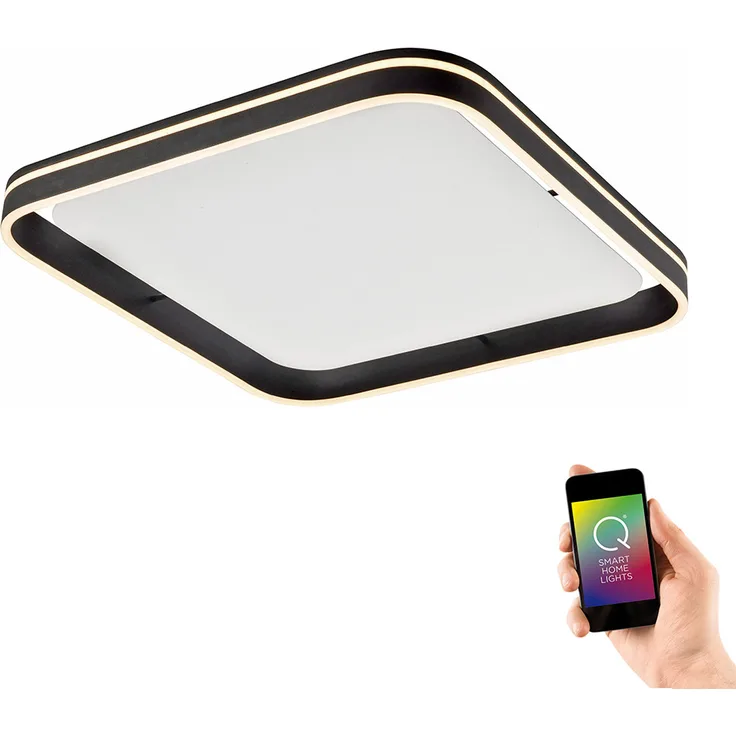 Paul Neuhaus LED Deckenlampe Q-Vito 59x59cm CCT Anthrazit