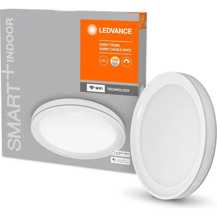 LEDVANCE SMART+ WIFI ORBIS FRAME Smarte LED Wand-und Deckenleuchte für Innen mit WiFi Technologie, Lichtfarbe änderbar (3000K-6500K), Grau, 495mm, Kompatibel mit Google und Alexa Voice Control – Bild 1