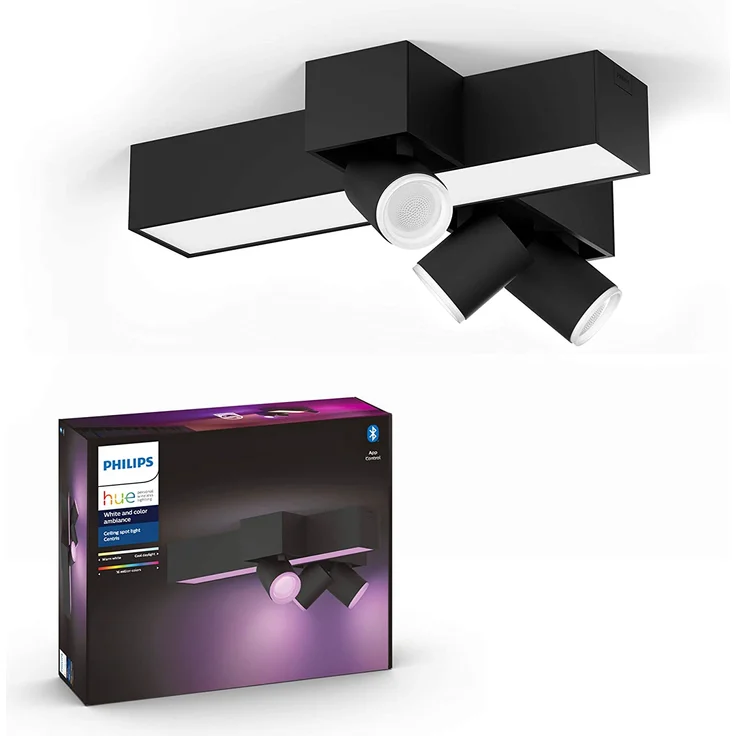Philips Hue White & Color Ambiance BT Centris Cross Spot 3 flg. schwarz 2850lm