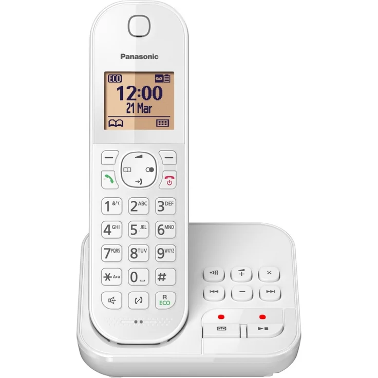 Panasonic KX-TGC420GW Schnurloses Telefon mit Anrufbeantworter, weiß – Bild 1