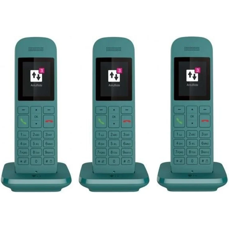 Telekom Speedphone 12 Trio, Zusätzliches Mobilteil, DECT Telefon, petrol - Preisvergleich – Bild 1