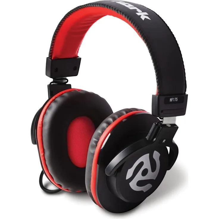 Numark HF175 Professioneller Monitoring Kopfhörer, Over-Ear-Kopfhörer, schwarz, rot