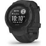 Garmin Instinct 2 Solar Smartwatch GPS, Unisex, Polymergehäuse, Silikonarmband, Schiefergrau (010-02627-00)