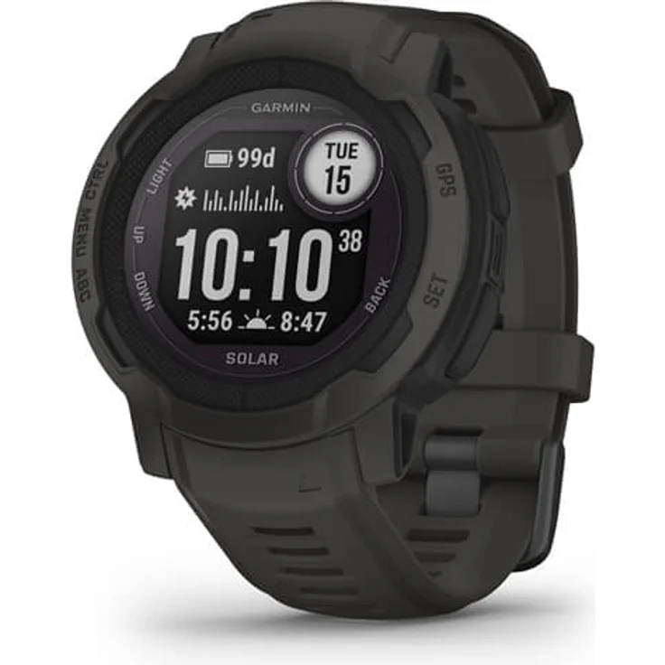 Garmin Instinct 2 Solar Smartwatch GPS, Unisex, Polymergehäuse, Silikonarmband, Schiefergrau (010-02627-00) – Bild 1