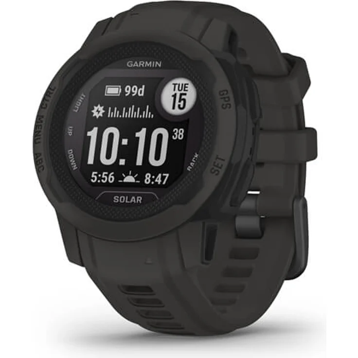 Garmin Instinct 2S Solar Smartwatch GPS, Unisex, Polymergehäuse, Silikonarmband, Schiefergrau (010-02564-00) – Bild 1