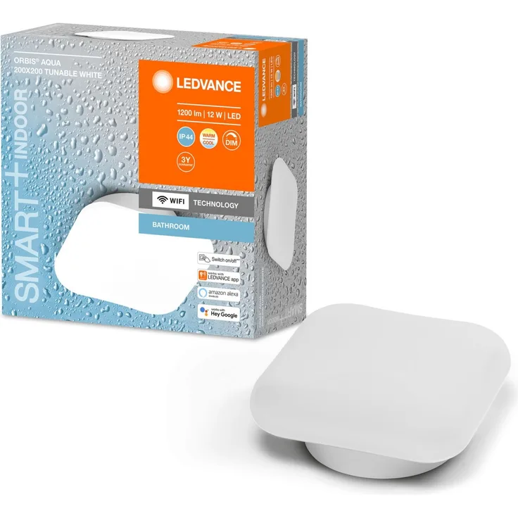 LEDVANCE SMART+ LED ORBIS WALL AQUA IP44 Wandleuchte Tunable White WiFi 20 cm Stahl Weiß, 574373