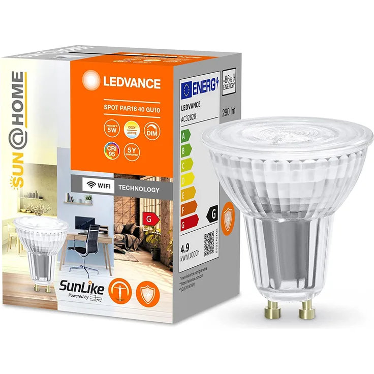 LEDVANCE SUN Home SMART+ Spot, PAR16, 4,9 W, IP20, Tunable White