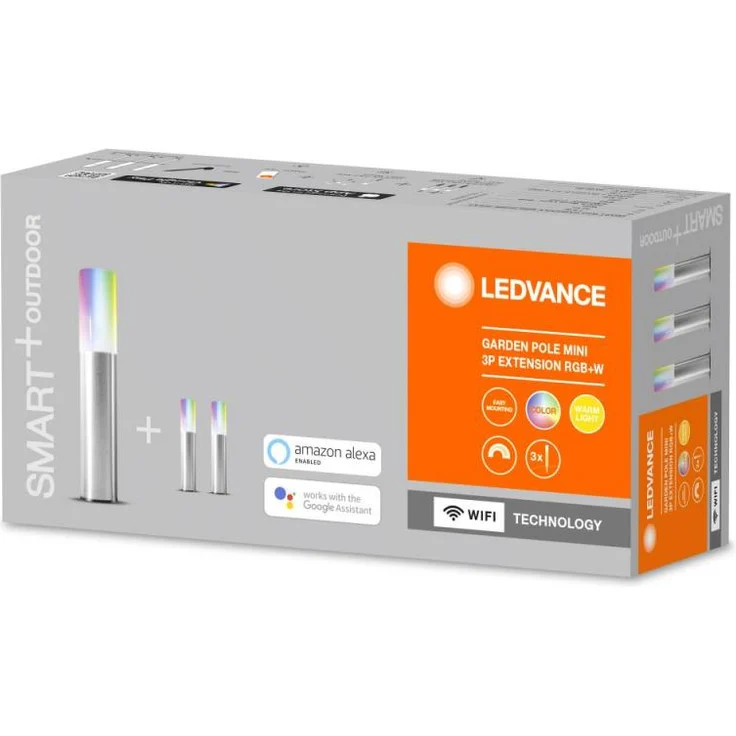 LEDVANCE SMART+ Gardenpole Mini Sockelleuchte RGBW WiFi Erweiterung 3er-Set - silber – Bild 3