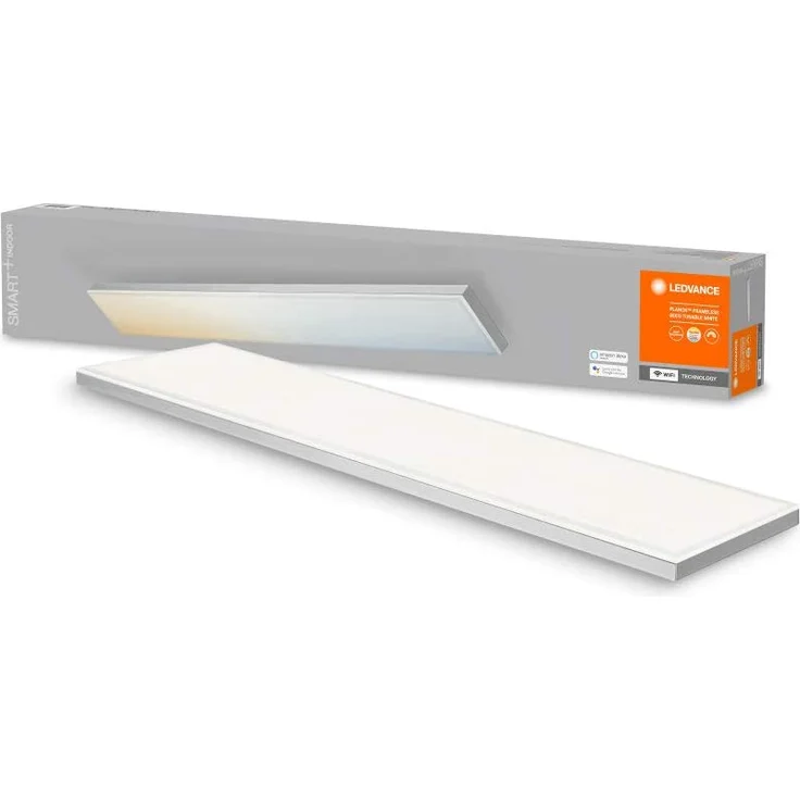 LEDVANCE SMART+ WIFI PLANON FRAMELESS Smarte LED Deckenleuchte, Panel für Innen mit WiFi Technologie, Lichtfarbe änderbar (3000K-6500K), 800mm x 100mm, Kompatibel mit Google und Alexa Voice Control – Bild 1