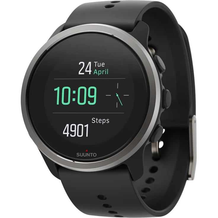 Suunto 5 Peak Smartwatch GPS, Unisex, 43 mm, Edelstahl, Kunststoffgehäuse, Silikonarmband, Black – Bild 1