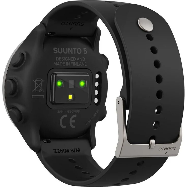 Suunto 5 Peak Smartwatch GPS, Unisex, 43 mm, Edelstahl, Kunststoffgehäuse, Silikonarmband, Black – Bild 3