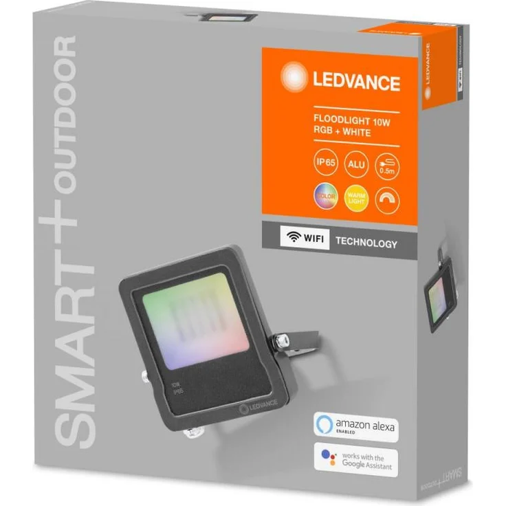 LEDVANCE SMART+ WIFI FLOOD Smarte LED Außenleuchte mit WiFi Technologie, Flutstrahler für Außen, RGB-Farben änderbar, 10W, aus dunkelgrauem Aluminium, Kompatibel mit Google und Alexa Voice Control – Bild 3