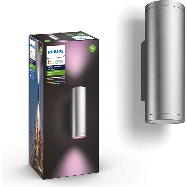 Philips Hue White & Color Ambiance Appear Wandleuchte rund Edelstahl 1200lm – Bild 1