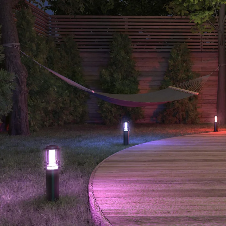 Müller-Licht tint Outdoor LED-Wegeleuchten Petunia 3er Set RGBW white+color 14W 750lm 2700K ZigBee Außenbereich – Bild 3