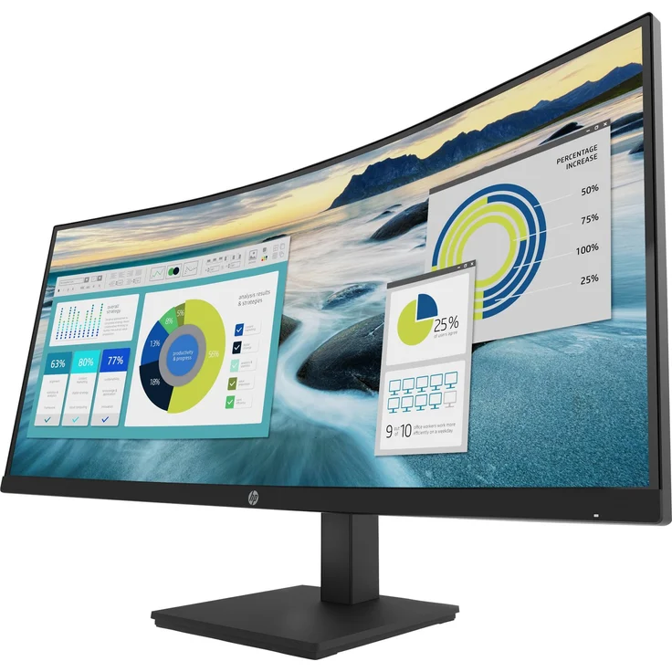 HP P34hc G4 - 34 Zoll, QHD (3440 x 1440 Pixel), VA-Panel, 60 Hz, 5 ms, 250 cd/m² (21Y56AA#ABB) – Bild 3