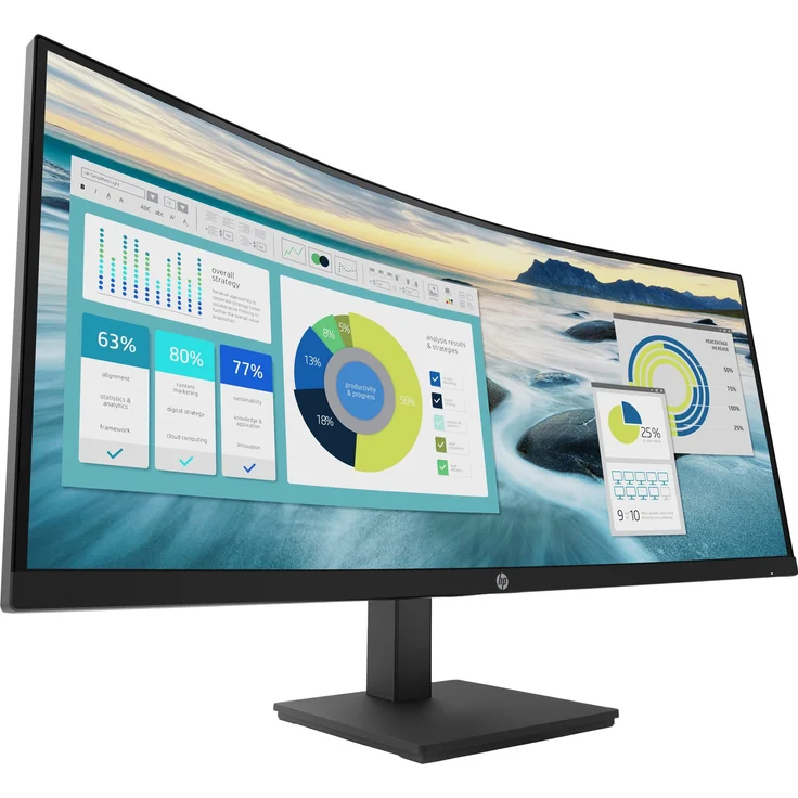 HP P34hc G4 - 34 Zoll, QHD (3440 x 1440 Pixel), VA-Panel, 60 Hz, 5 ms, 250 cd/m² (21Y56AA#ABB) – Bild 2