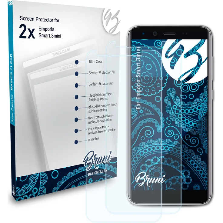 Bruni 2x Folie kompatibel mit Emporia Smart.3mini