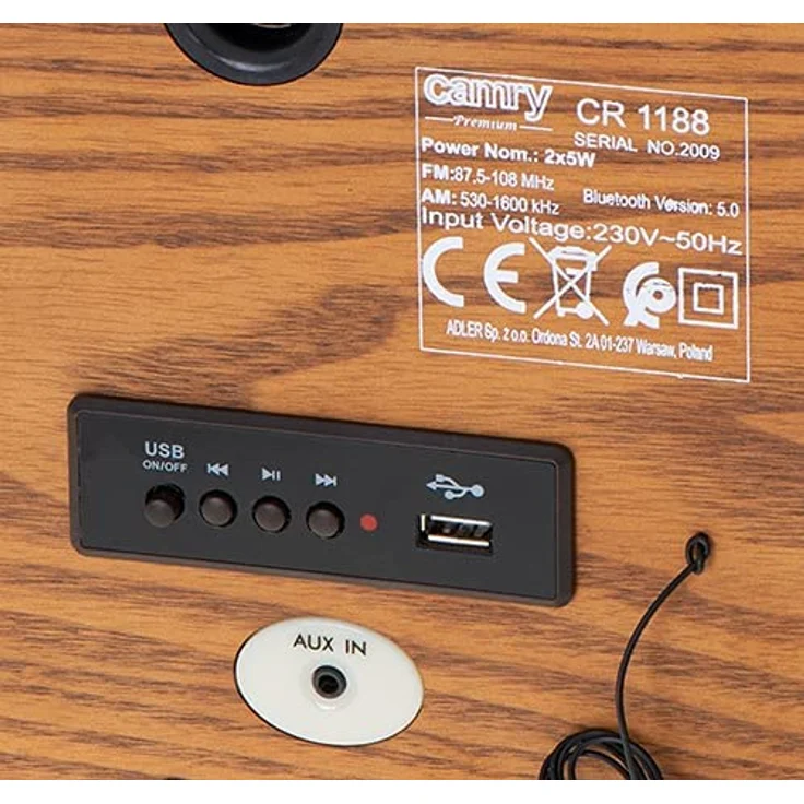 CAMRY CR 1188 Radio mit Holzgehäuse FM Nostalgieradio mit Bluetooth Retro Radiogerät mit AM – Bild 5