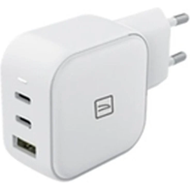 Tucano 65W GAN USB Wandladegerät, EU-Stecker mit zwei USB-Anschlüssen, weiss, Power Delivery und Überladeschutz
