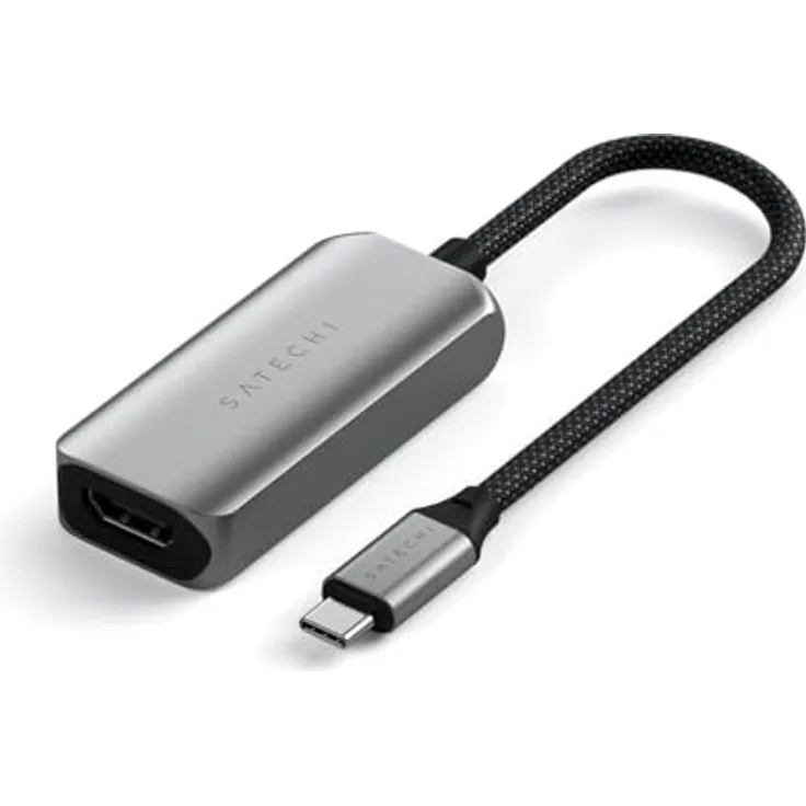 Satechi USB-C zu HDMI 2.1 8K-Adapter, Silber, mit 4K/120Hz und 8K/60Hz Videoausgang