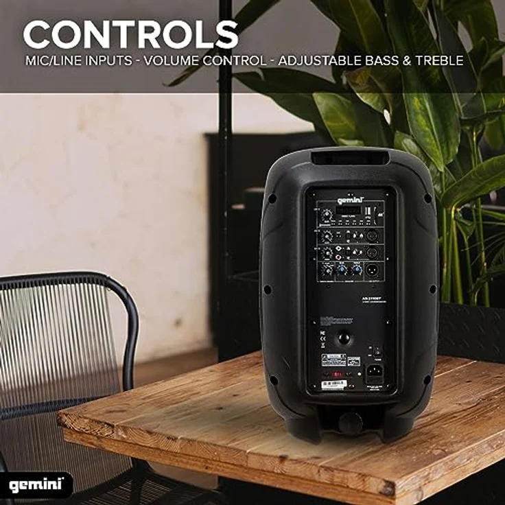 Native Gemini AS-2110BT, Aktiver PA Lautsprecher mit 10" Tieftöner, Bluetooth und integrierten Mediaplayer, Schwarz – Bild 3