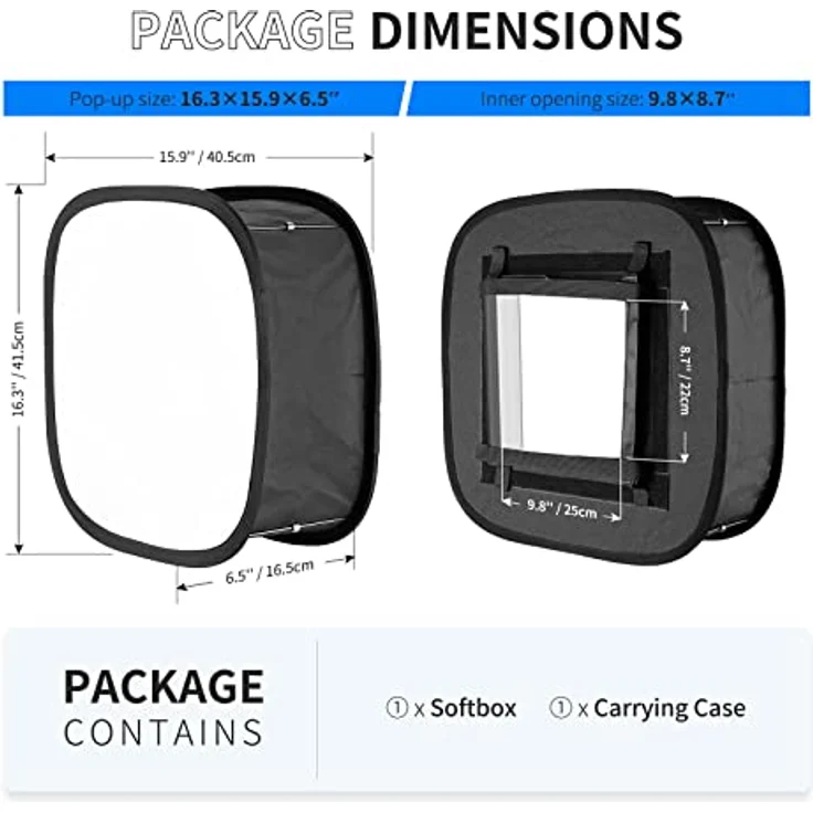 Neewer zusammenklappbare Softbox Diffusor für 660 LED Panel - Außen 16x6,9 Zoll, Innen 5,6x6,8 Zoll, mit Gurt Befestigung und Tragetasche für Fotostudio Portrait Video Aufnahmen - Preisvergleich – Bild 2