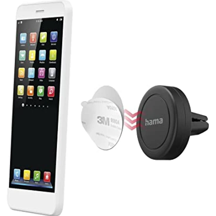 Hama Auto Magnet Handyhalterung, Kfz Handy Halter magnetisch (Smartphone Halterung für Lüftung, Kompatibel mit allen Smartphones, 360° drehbar, Hochformat, Querformat) schwarz – Bild 3