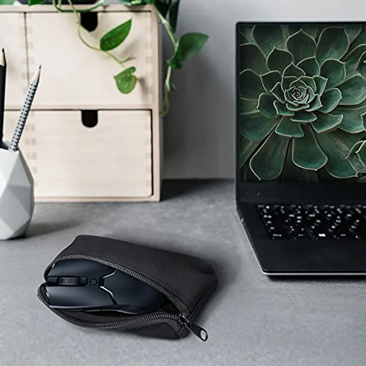 kwmobile Neopren Hülle für Gaming Mouse, wasserabweisende Schutzhülle in Schwarz, kompatibel mit Logitech, Razer, Corsair und mehr – Bild 2