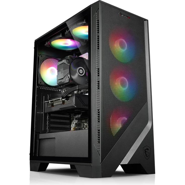 kiebel.de Gaming PC Cobra V AMD Ryzen 5 5500, 64GB DDR4, NVIDIA RTX 4060 8 GB, 1TB SSD, WLAN, Windows 11, Gaming PC in Schwarz