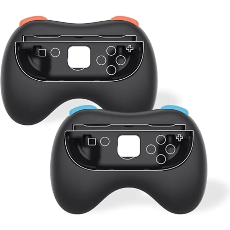 Trade Invaders Pair of Controller Grips für Nintendo Switch 2, Ergonomisch und rutschfest, schwarz – Bild 1