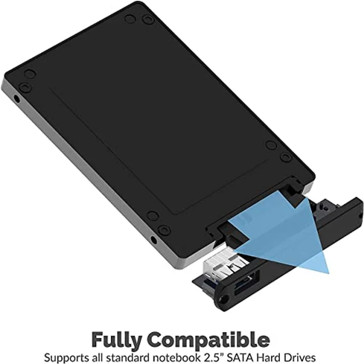 Sabrent Festplatten - Zubehör Gehäuse Ultra Slim USB 3.0 zu 2,5 Zoll [=6.35cm] SATA Externe Aluminium Festplattengehäuse [Schwarz] (EC-UK30) – Bild 4