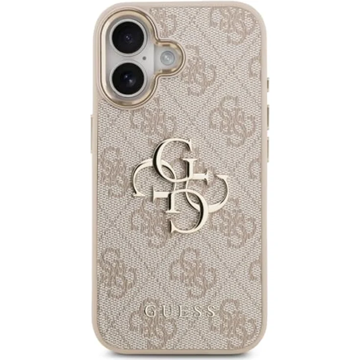 CG MOBILE Guess 4G Groß 4G Klassiker Logo Schutzhülle für iPhone 17, Kunstleder/TPU/PC, Pink/Gold – Bild 3