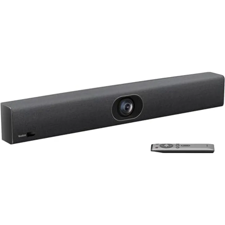 Yealink UVC40 E2 USB Videobar, 4K Ultra HD Kamera mit 120° Sichtfeld und 8 Mikrofonen, WiFi-enabled