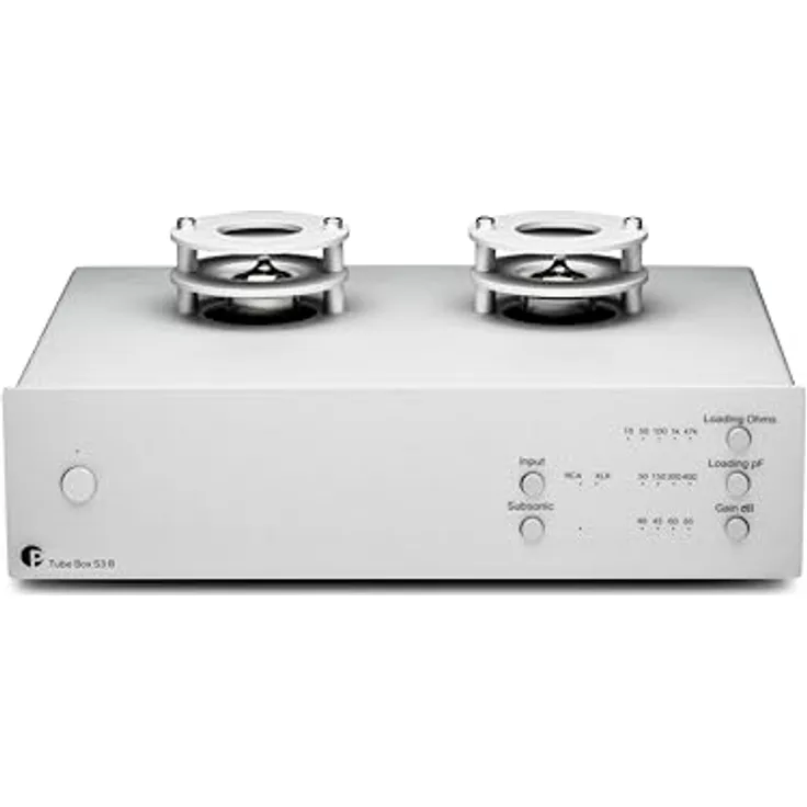 Pro-Ject Tube Box S3 B, True Balanced High End Röhren Phono-Vorverstärker mit Dual Mono Design, MM/MC kompatibel, Silber
