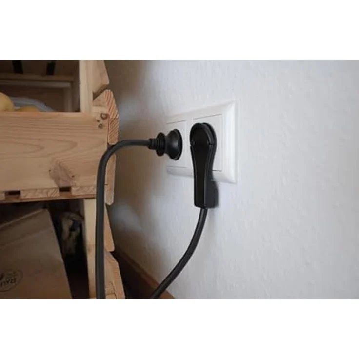as - Schwabe Verlängerungsleitung 1000 cm, Flachstecker Schuko Typ F, ultraflaches Design, IP20 Schutzklasse, 16A Energieversorgung – Bild 4