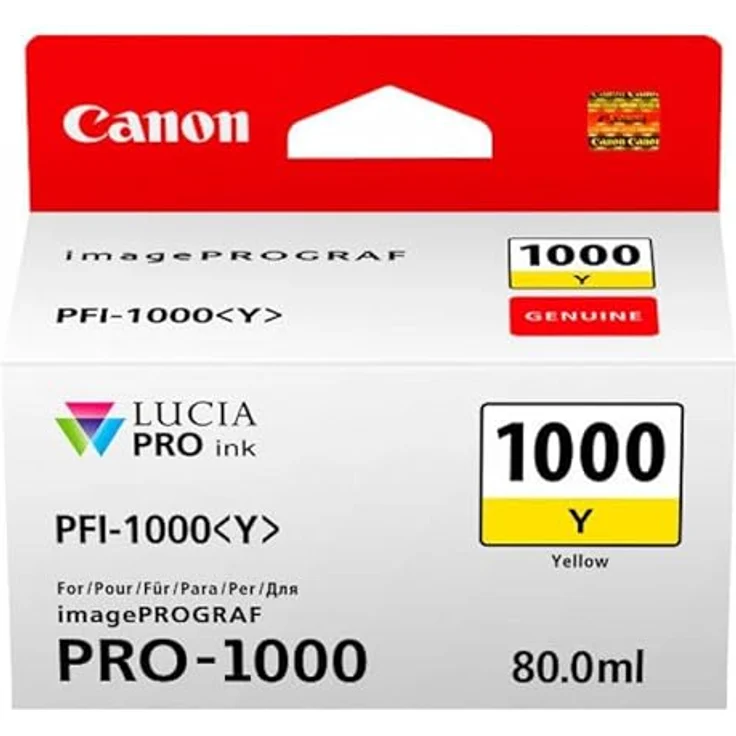 Canon Tintenpatrone PFI-1000 Y gelb yellow - 80 ml ORIGINAL für imagePROGRAF PRO-1000 – Bild 3