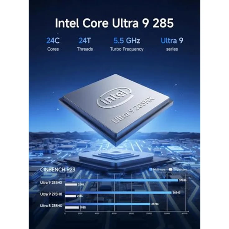MINIS FORUM MS-02 Ultra Mini PC, Core Ultra 9 285HX (24C/24T bis 5,5 GHz), 4x DDR5, 4x NVMe SSD, HDMI/USB4, 2x25G SFP+, 10G RJ45 – Bild 3