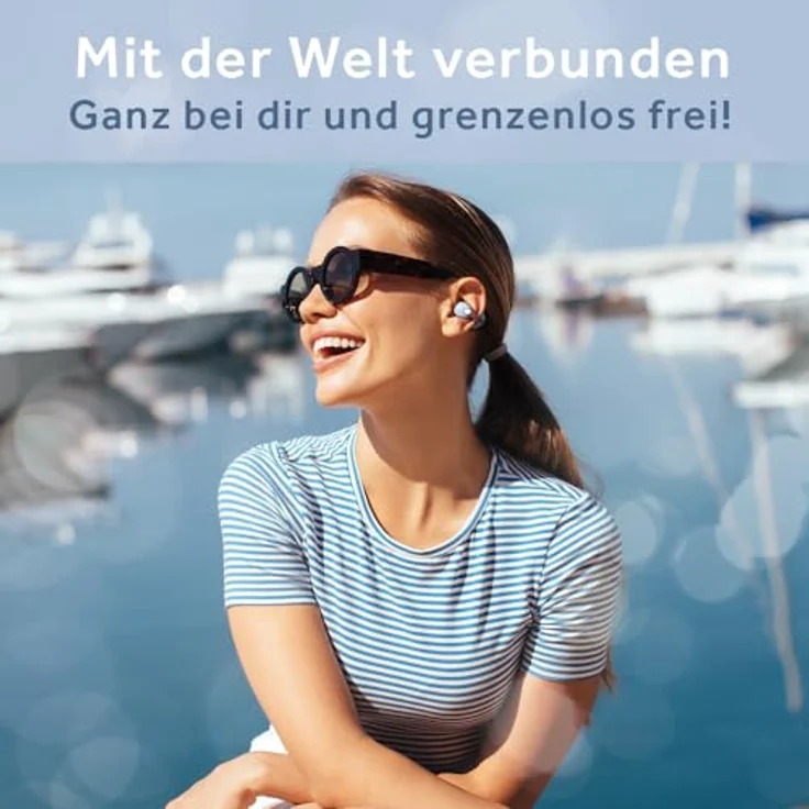 JVC Nearphones HA-NP1T-AN, kabellose Ohrhörer im Earcuff-Design, Bluetooth 5.3, IPX4, Perlmutt-Optik – Bild 2