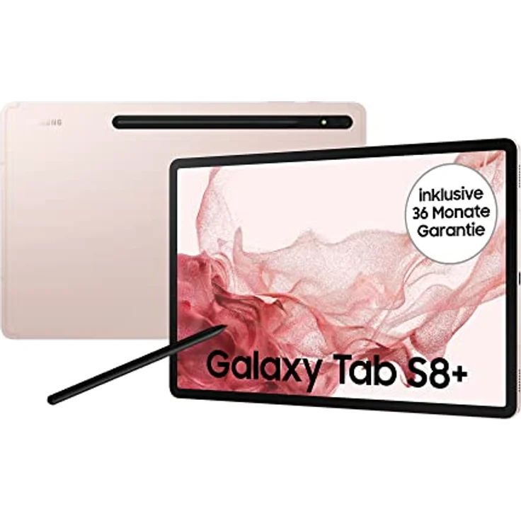 Samsung Galaxy Tab S8+, 12,4 Zoll, 256 GB interner Speicher, 8 GB RAM, Wi-Fi, Android Tablet inklusive S Pen, Pink Gold, inkl. 36 Monate Herstellergarantie – Bild 1