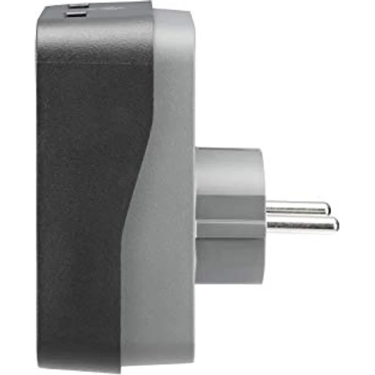 APC Surge Protector - PME1WU2B-GR - Steckdosenadapter mit Überspannungsschutz (1 Stecker Schuko, 2 USB-Ladeausgänge, schwarz) – Bild 4