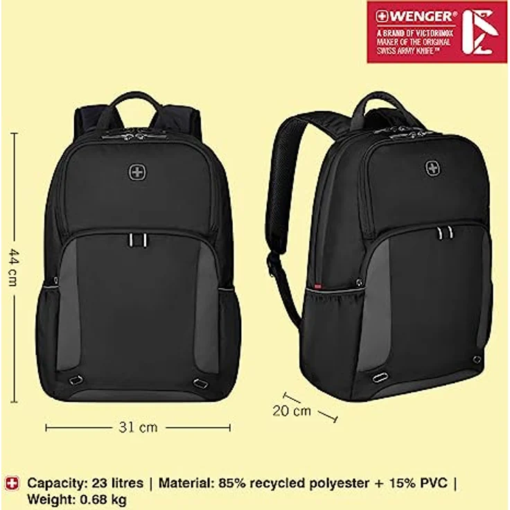 Wenger Laptoptasche Wenger XE Tryal, Rucksack, bis 39,6 cm (15.6), recycelte PET-Flaschen, professionelles Design, schwarz – Bild 2