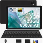 DOOGEE T10W Tablet (10.1", 128 GB, 4G, Android 14.0, 9(4+5)RAM+128ROM, 8000mAh, LTE + WiFi 2.4/5GHz) in Schwarz