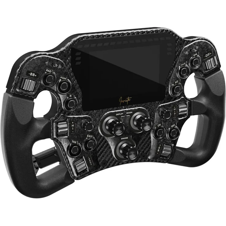 Asetek SimSports Invicta Formula Lenkrad, 4,3-Zoll-LCD, USB-C - Black on Black Edition, F1-Stil Gaming-Lenkrad