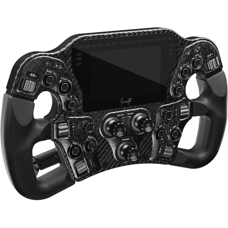 Asetek SimSports Invicta Formula Lenkrad, 4,3-Zoll-LCD, USB-C - Black on Black Edition, F1-Stil Gaming-Lenkrad