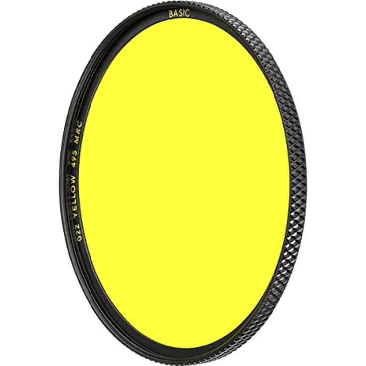 B+W Gelbfilter 022 MRC Basic 39mm (16x vergütet, Professional), Black, 1102634