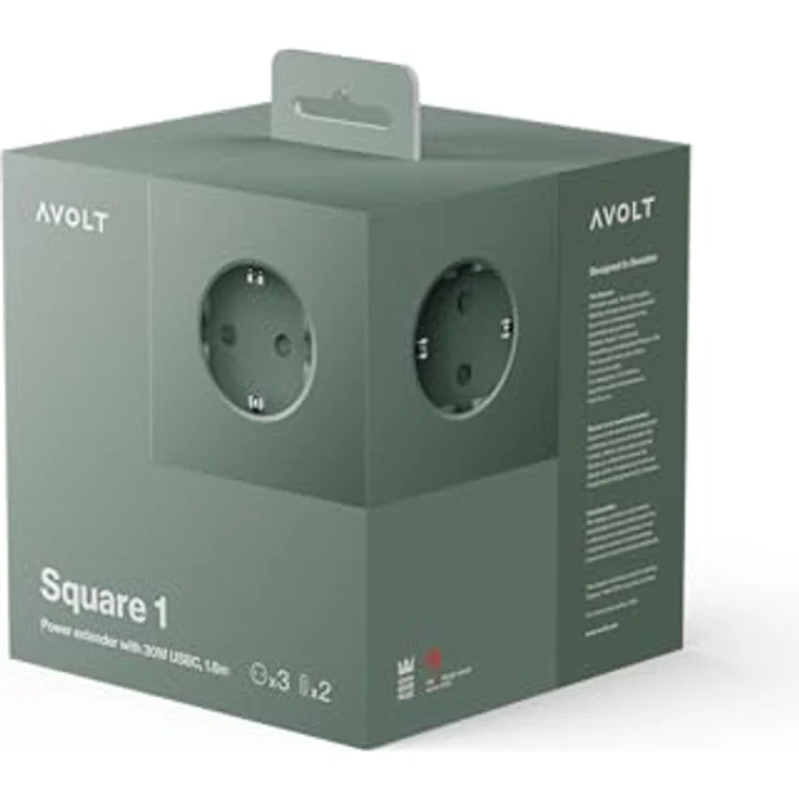 Avolt Steckdosenleiste Square 1 Usbc 30W 1.8M Oak Green – Bild 8