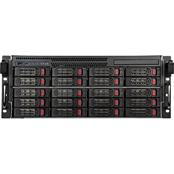 SilverStone SST-RM43-320-RS Rackmount Server, 4U Gehäuse für SSI-EEB-Mainboards, Platz für 20x 2,5 Zoll / 20x 3,5 Zoll Laufwerke, mit zwei vorinstallierten Lüftern – Bild 2