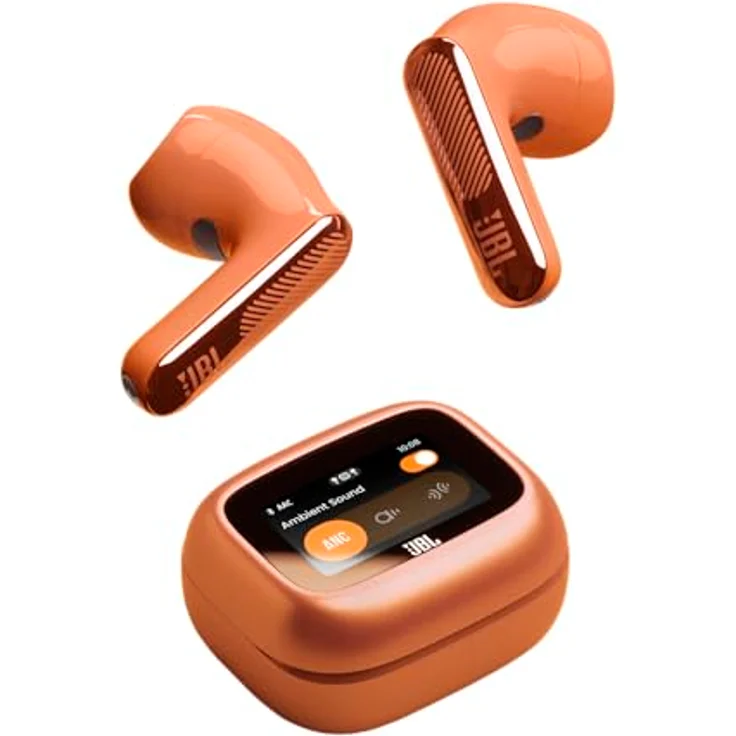 JBL Live Flex 4, Kabellose Noise-Cancelling-Ohrhörer mit Hi-Res Audio, 50 Std. Akkulaufzeit, IP54 wasserdicht, Orange – Bild 4