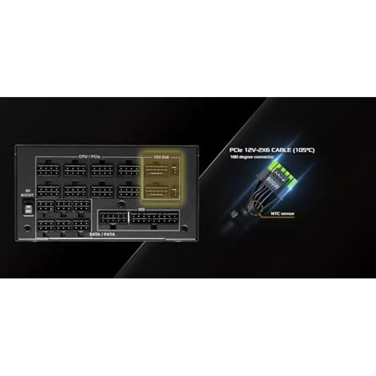 ASRock Netzteil PG-1600G, 1600 W, 80 Plus Gold, modulares Design, 10-jährige Garantie – Bild 8