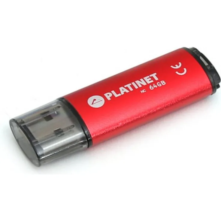 Platinet PMFE64 USB-Stick, 64 GB mit Aluminiumgehäuse, USB 2.0 und Lesegeschwindigkeit 15 MB/s